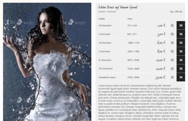 Shopsystem für Fotografen - Software zum Verkauf von Fotolizenzen