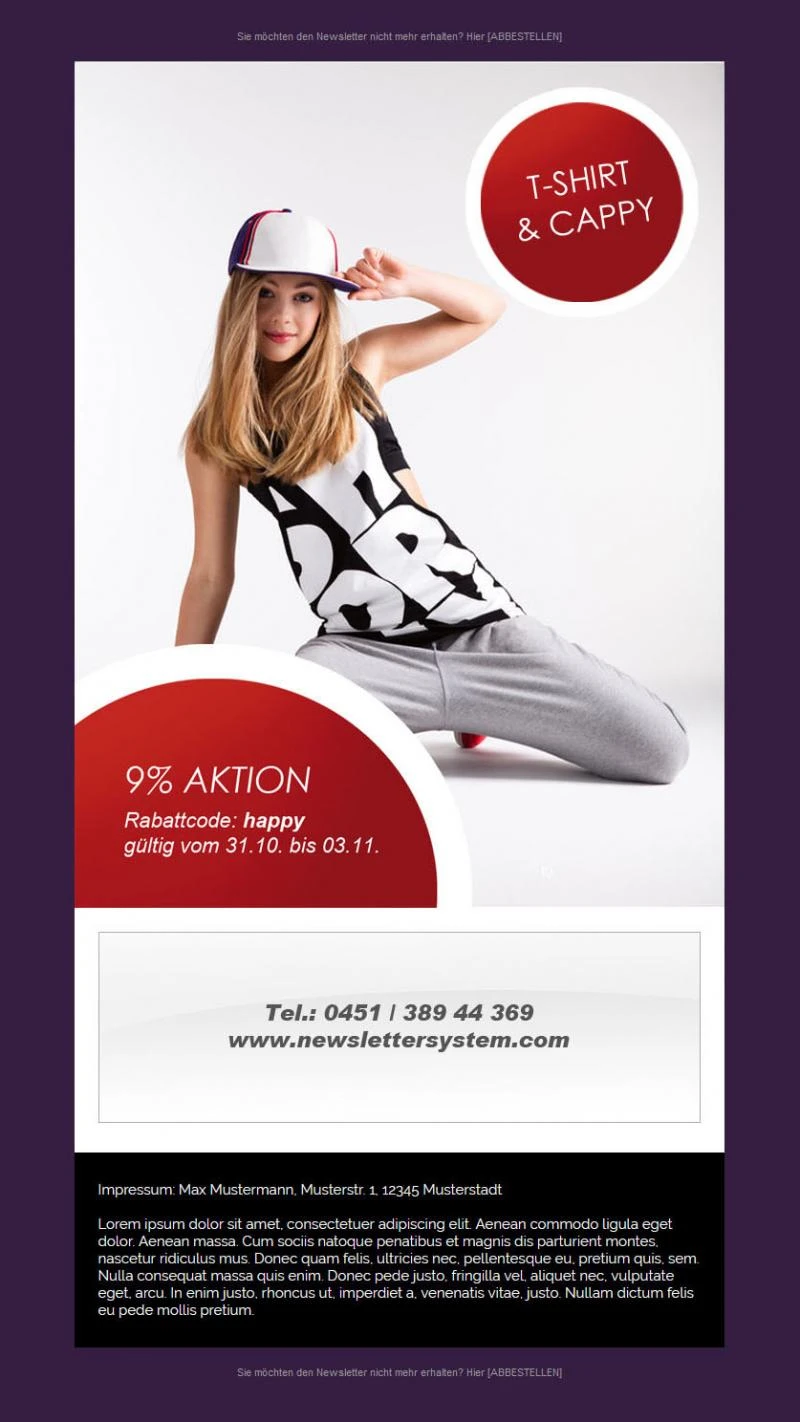 Design Newslettersystem Massenmailing zur Miete