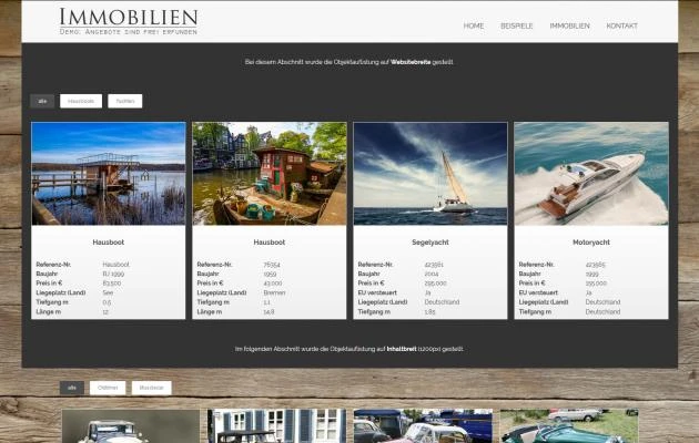 Immobilienwebsite Designsoftware EASY inkl. Gestaltung