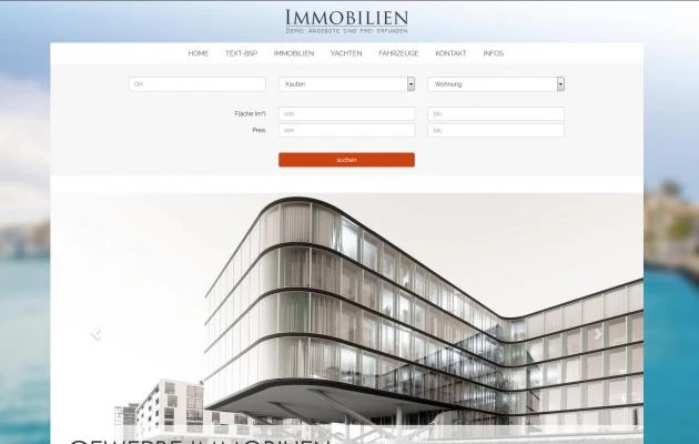 Immobilienwebsite Designsoftware DYNAMIC inkl. Gestaltung