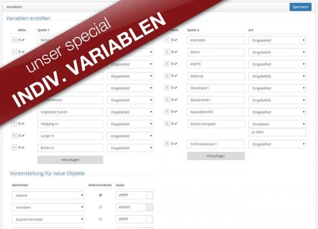 Objektbasiertes Portal z.B. für Immobilien, Yachten, Autohändler usm.