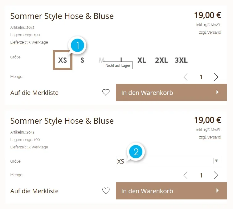 Grafische Werte statt Dropdown