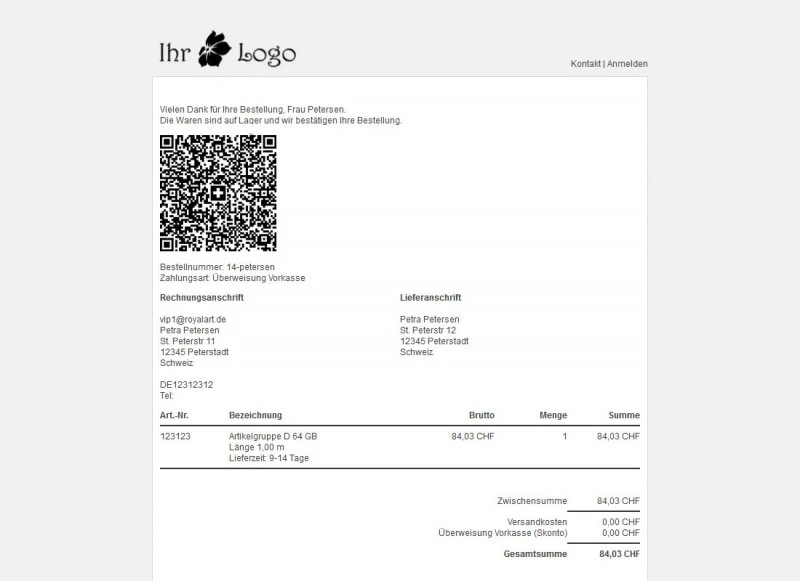 Swiss QR Bill, QR-Rechnungen, Zahlschein